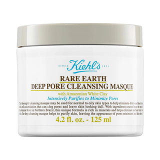 Kiehl's Rare Earth Deep Pore Minimizing Cleansing Clay Face Mask - Natural Skincare for Oily Skin, Detoxifying Face Mask with Amazonian White Clay Kiehl's Clay Face Mask for Oily Skin - Minimize Pores clay face mask, pore minimizing, detoxifying face mask, natural skincare, oil control face mask, Kiehl's, skincare, face masks, facial treatment masks, oily skin, sensitive skin, natural ingredients, cleaner beauty, paraben-free, sulfate-free, amazonian white clay, aloe barbadensis