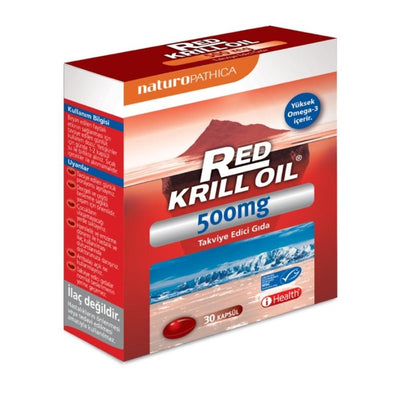 Naturopathica Krill Oil Supplement with Omega-3, EPA & DHA - 500mg, 30 Capsules for Heart & Brain Health