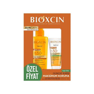 Bioxcin Sunscreen for Oily Skin - SPF50 Spray & SPF50+ Cream Set, Non-Greasy, Water-Resistant, Anti-Aging Bioxcin Sunscreen for Oily Skin - SPF50 & SPF50+ Set sunscreen for oily skin, SPF50 sunscreen spray, SPF50+ sunscreen cream, non-greasy sunscreen, water-resistant sunscreen, anti-aging sunscreen, moisturizing sunscreen, oily skin care, sun protection, Bioxcin, sunscreen duo, cosmetic, skincare