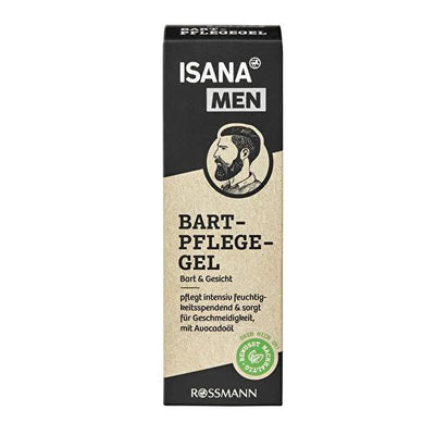 Isana Men Beard Care Gel - Moisturizing & Nourishing for Soft Beard & Skin - Dermatologically Tested, Natural Ingredient