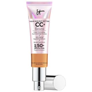 CC+ Cream Illumination - Full-Coverage, Color-Correcting Foundation with SPF 50+ Anti-Aging Benefits CC+ Cream Illumination - Full-Coverage Foundation with SPF 50+ CC cream, full-coverage foundation, SPF 50+ sunscreen, anti-aging makeup, color-correcting foundation, collagen foundation, peptides skincare, niacin benefits, clean beauty products, dermatologist-approved, plastic surgeon-developed, sensitive skin friendly, radiant finish, flawless coverage, skincare makeup, sun protection, wrinkle reduction, hy