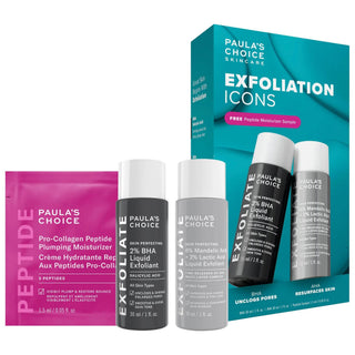 Exfoliation Icons: Brighten Skin & Minimize Pores with BHA, Mandelic & Lactic Acid Facial Exfoliant Kit - Vegan & Cruelty-Free Exfoliation Kit: BHA, Mandelic & Lactic Acid - Brighten Skin facial exfoliant kit, BHA exfoliant, mandelic acid peel, lactic acid exfoliant, pore minimizing serum, skin brightening treatment, vegan skincare, cruelty-free exfoliant, exfoliating toner, chemical exfoliant, acne treatment, blackhead removal, skin resurfacing, even skin tone, smooth skin texture, oily skin, combination s