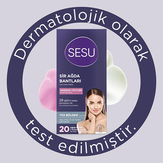 Sesu Sensitive Skin Wax Strips for Facial & Body Hair Removal - Gentle, Sugar-Free, Calendula Infused Sesu Sensitive Skin Wax Strips - Gentle & Effective Hair Removal sensitive skin wax strips, facial wax strips, body wax strips for sensitive areas, Calendula Officinalis wax strips, sugar-free wax strips, gentle hair removal, natural ingredients, honey-infused wax strips, effective on short hairs, quick hair removal, beauty essentials, personal care, skincare, hair removal for sensitive skin