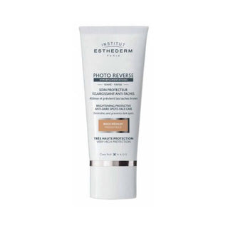 esthederm photo reverse tinted medium beige 50ml bottle, esthederm tinted sunscreen cream application on skin, esthederm photo reverse tinted medium beige packaging Esthederm Photo Reverse Tinted Cream - Medium Beige | 50ml Esthederm Photo Reverse Tinted - Medium Beige SPF 50 esthederm, tinted-sunscreen, spf-50, medium-beige, sun-protection, skin-care, face-cream, anti-aging, color-correcting, ai-generated