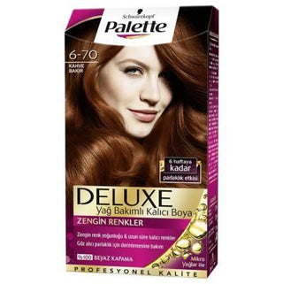 Palette Deluxe Kahve Bakır Saç Boyası 6-70 - Long-Lasting Hair Dye for Vibrant Copper Tones Palette Deluxe Kahve Bakır Saç Boyası 6-70 - Vibrant Copper Hair Dye Hair Dye, Saç Boyası, Kahve Bakır Saç Rengi, Long-lasting Hair Color, Nourishing Hair Dye, Copper Brown Hair Color, Vibrant Hair Color, Hair Care, Hair Nourishment, Palette Deluxe
