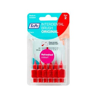 Tepe 0.5 mm Red Interdental Brushes for Tight Teeth Spacing - Pack of 6 Tepe 0.5 mm Interdental Brushes - Pack of 6 interdental brush, Tepe brand, 0.5 mm interdental brush, red interdental brushes, oral hygiene tools, dental care products, interdental cleaning, oral hygiene, dental hygiene, tight teeth spacing, dental work, braces, bridges, Tepe interdental brushes, red interdental, pack of 6