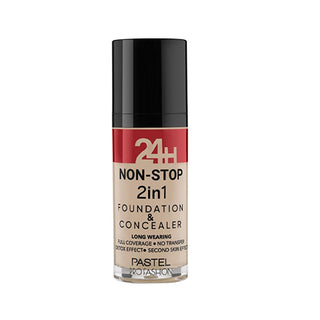 Pastel 24H Non-Stop Liquid Foundation and Concealer - Cruelty-Free, Vegan, Long-Lasting Makeup Pastel 24H Non-Stop Foundation & Concealer - Long Lasting, Cruelty-Free liquid foundation, concealer, cruelty-free makeup, vegan cosmetics, long-lasting makeup, dermatologically tested products, paraben-free beauty products, makeup essentials, beauty routine simplifier, 24-hour coverage, non-stop makeup, ethical beauty products, sensitive skin friendly, travel makeup, daily makeup, special occasion makeup
