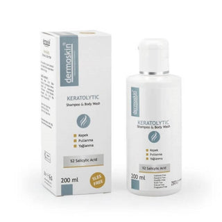 dermoskin keratolytic shampoo 200ml bottle, gentle formula for hair and body Dermoskin Keratolytic Shampoo - Gentle Formula | 200 ml Dermoskin Keratolytic Shampoo | 200 ml dermoskin, keratolytic-shampoo, scalp-care, dry-skin-relief, dual-action, gentle-formula, shampoo-for-body, hair-care, sensitive-skin, ai-generated