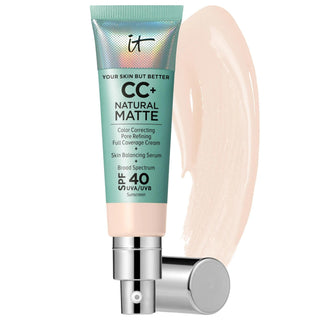 CC+ Cream Natural Matte Foundation with SPF 40 - Full Coverage, Vegan, Non-Comedogenic CC+ Cream Matte Foundation SPF 40 - Full Coverage, Vegan matte foundation, CC cream, SPF 40 sunscreen, vegan foundation, non-comedogenic makeup, full-coverage foundation, oily skin solution, long-lasting makeup, skincare and makeup hybrid, broad-spectrum sun protection, Air Licium, Hyaluronic Acid, Lentil Seed Extract, natural matte finish, vegan cosmetics, fragrance-free, sensitive skin friendly, acne-prone skin solution