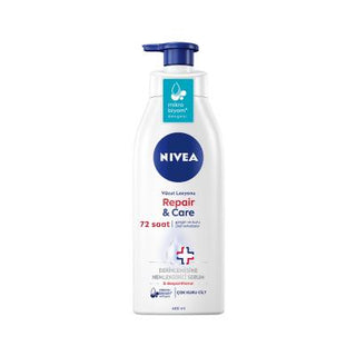 Nivea Repair Body Lotion for Dry Skin - 400ml - Intense Moisture, Dexpanthenol, Fast Absorbing - Relief for Very Dry Skin Nivea Repair Lotion: Dry Skin Relief, Intense Moisture body lotion for dry skin, moisturizing lotion, dry skin lotion, Nivea lotion, Dexpanthenol lotion, lotion for very dry skin, skin repair lotion, daily moisturizing lotion, body lotion, dry skin care, intense moisture, fast absorbing lotion, microbiome balance, skin hydration, skincare, moisturizing, Nivea, dry skin relief, itchy skin