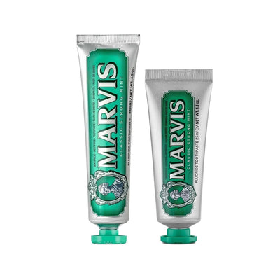 Marvis Classic Strong Mint Toothpaste 85ml + 25ml - Refreshing Oral Care for Travel & Home