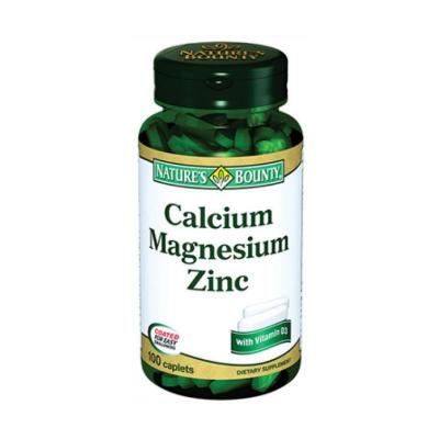 Nature's Bounty Calcium Magnesium Zinc with Vitamin D3 - 100 Tablets | Bone Health, Immune Support, Allergen-Free & Suga