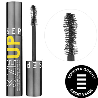 Size Up Volumizing Mascara: Vegan, Lengthening & Curling for Dramatic Lashes | Long Lasting, Buildable Formula Size Up Volumizing Mascara: Vegan, Dramatic Volume & Length volumizing mascara, vegan mascara, lengthening mascara, curling mascara, buildable mascara, long lasting mascara, intense black mascara, blue mascara, brown mascara, cruelty-free mascara, mascara, eye makeup, vegan, buildable, long-lasting, dramatic lashes, lash enhancement, makeup, cosmetics, eye, beauty, volumizing, curling, lengthening,
