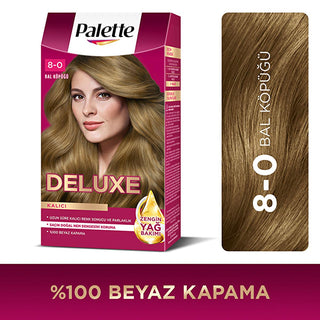 Palette Deluxe 8-0 Honey Blonde Hair Dye - Permanent, Long Lasting Color & Shine, Deep Nourishment with Oils Palette Deluxe Honey Blonde Hair Dye: Permanent Color & Shine hair dye, permanent hair color, hair color, Palette Deluxe, honey blonde hair dye, 8-0 hair dye, long lasting hair color, hair coloring, hair dye with oil, shiny hair dye, hair color with oil, blonde hair, hair nourishment, hair shine, vibrant hair color, at-home hair color, hair dye for women, hair dye for long hair, new hair color, hair 