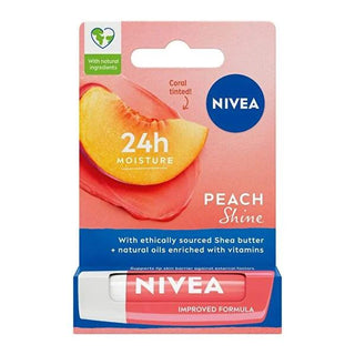 Nivea Fruity Shine Peach Lip Care - Moisturizing, Fruity Scented, and Colored Lip Balm for Soft Lips Nivea Peach Lip Balm - Moisturizing & Fruity Scented Nivea Lip Care, Peach flavored lip balm, Moisturizing lip gloss, Fruity scented lip care, Hydra IQ lip balm, Lip moisturizer, Colored lip balm, Fruity lip care, Soft lips, Healthy lip care, Cosmetic lip products, Peach scented cosmetics