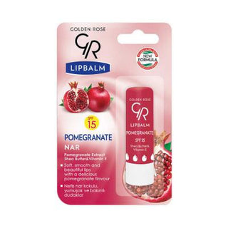 golden rose lip balm spf 15 cherry flavor, close up of golden rose cherry lip balm Golden Rose Lip Balm SPF 15 - Cherry Flavor | 0.16 oz Golden Rose Lip Balm SPF 15 - Cherry Flavor golden-rose, lip-balm, spf-15, cherry-flavor, hydrating, moisturizer, sun-protection, shea-butter, vitamin-e, ai-generated