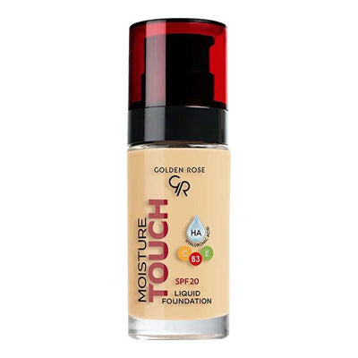 Golden Rose Moisture Touch Liquid Foundation SPF20 - Buildable Coverage, Vegan & Moisturizing