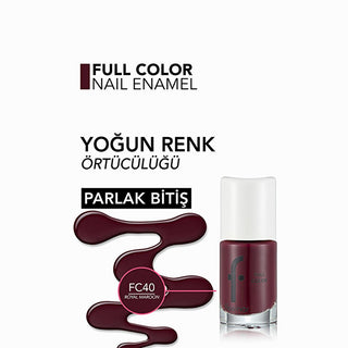 Flormar Full Color Ekstra Yoğun Pigmentli Oje - Royal Maroon - High Pigmentation Nail Polish Flormar Full Color Nail Polish - Royal Maroon nail polish, Flormar Full Color, high pigmentation nail polish, long-lasting nail polish, royal maroon nail color, cosmetics, beauty products, nail care, nail art, glossy finish, durable nail polish