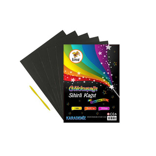 Lino Magic Scratch Art Paper Rainbow Set - 5 Sheets (7.87 x 11.81 in) - Kids' Creative Art Supplies Lino Magic Scratch Art Paper - Rainbow Colors, Creative Fun scratch art paper, rainbow scratch paper, magic scratch paper, kids art supplies, scratch art kit, 20 x 30 cm scratch paper, creative art paper, scratch and reveal paper, art supplies, kids crafts, rainbow art, scratch paper, magic paper, kids activities, creative projects, arts and crafts, children's art, gifts for kids, educational toys, drawing pa