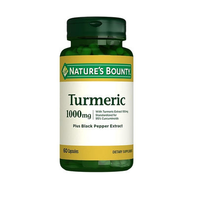 Natures Bounty Turmeric 1000 mg Plus Black Pepper Supplement - Anti-Inflammatory, Antioxidant Support, 60 Capsules