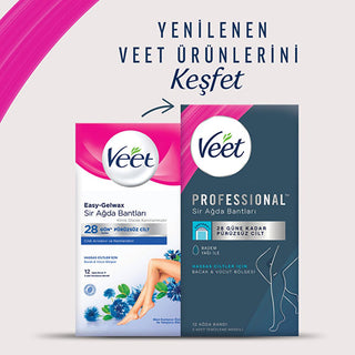 Veet Professional Wax Strips for Hair Removal - Sensitive Skin, Easy-Gelwax Technology, 12 Count Veet Professional Wax Strips - Sensitive Skin Hair Removal wax strips, hair removal, sensitive skin, Veet Professional, Easy-Gelwax technology, body hair removal, hair removal for women, beauty products, personal care, grooming, depilatory wax strips, waxing kit, hair removal cream alternative