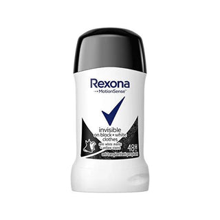 Rexona Invisible Black & White Deodorant Stick for Women - 48 Hour Protection Against Sweat and Odor Rexona Deodorant Stick - 48 Hour Protection Rexona Deodorant Stick, Invisible Black & White Deodorant, Women's Antiperspirant Deodorant, Long-lasting Deodorant Protection, MotionSense Technology Deodorant, Women's Personal Care, Antiperspirant Deodorant, Deodorant for Women, Black and White Clothing Protection, Fresh Fragrance Deodorant, 48 Hour Deodorant Protection