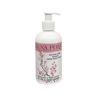 Luna Perla Professional Body Lotion - Japanese Cherry Blossom Scent, 250ml, Moisturizing & Hydrating for Hands, Face & Body Luna Perla Body Lotion - Moisturizing & Hydrating body lotion, Japanese Cherry Blossom lotion, moisturizing lotion, skincare lotion, Luna Perla Professional, hydration, dry skin, skincare routine, natural ingredients, floral scent, professional grade, hands care, face care, body care, cosmetic lotion