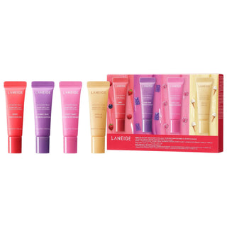 Fresh Beauty Mini Lip Glowy Balm Set - 4 Hydrating Flavors, Limited Edition, Travel Friendly Mini Lip Glowy Balm Set - 4 Hydrating Flavors lip balm set, mini lip balm, flavored lip balm, hydrating lip care, limited-edition cosmetics, travel lip balm, gift sets, lip care for dry lips, shea butter lip balm, murumuru butter lip balm, portable lip care, lip balm gift ideas