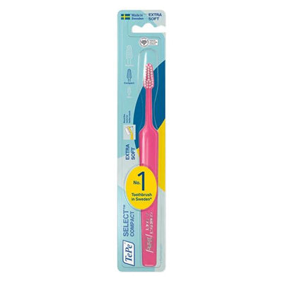 TePe Manual Toothbrush Select Compact X-Soft - Soft Bristle Toothbrush for Sensitive Teeth & Gentle Oral Care