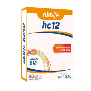 NBTLife HC12 Vitamin B12 Supplement - 2000 mcg Orally Disintegrating Tablets for Energy & Nerve Health NBTLife HC12 Vitamin B12 Supplement - 2000 mcg Orally Disintegrating Tablets Vitamin B12 Supplement, NBTLife HC12, Orally Disintegrating Tablets, Dietary Supplement, Hidroksikobalamin, Energy Boost, Nerve Health, Red Blood Cell Production, Vegan Supplement, Vegetarian Supplement, Older Adult Health