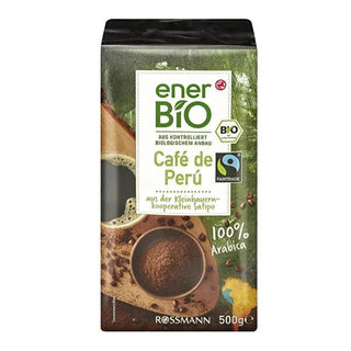 Enerbio Organic Ground Coffee - Fair Trade, 100% Arabica, Peruvian - 500g Enerbio Organic Arabica Coffee - Fair Trade, 500g organic ground coffee, fair trade coffee, Arabica coffee, Peruvian coffee, ground coffee beans, sustainable coffee, eco-friendly products, gourmet coffee, specialty coffee, coffee connoisseur, health-conscious products, environmentally friendly, vegan coffee, organic products
