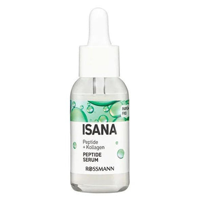 Isana Anti-Aging Serum with Peptides, Collagen & Hyaluronic Acid - Fragrance-Free, Dermatologically Tested - 30ml