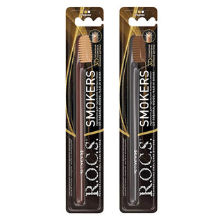 Rocs Stain Removal Toothbrush for Smokers, Coffee & Tea Drinkers - Whitening, Angled Head, Elastic Bristles Rocs Stain Removal Toothbrush - Whiten Teeth From Coffee & Smoking stain removal toothbrush, smokers toothbrush, coffee stain toothbrush, tea stain toothbrush, teeth whitening toothbrush, toothbrush for smokers, toothbrush for coffee drinkers, elastic bristle toothbrush, angled toothbrush head, TPE elastomer toothbrush, toothbrush, stain removal, smokers, coffee drinkers, tea drinkers, teeth whitening