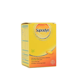 Supradyn Coenzyme Q10 Dietary Supplement - Antioxidant Support, Energy Boost - 30 Tablets Supradyn CoQ10 Supplement - Energy & Antioxidant Support Coenzyme Q10 supplement, Dietary supplement, Nutritional support, Antioxidant supplement, Vitamin and mineral supplement, Health and wellness, Energy boost, Supradyn
