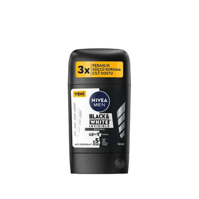 Nivea Men Black&White Invisible Original Deodorant Stick for Men - 50 ml, Effective Odor Protection & Freshness