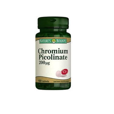 Nature's Bounty Chromium Picolinate 200 mcg Dietary Supplement - 100 Tablets for Nutritional Support