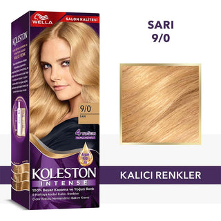 Wella Koleston Intense 9/0 Sarı: Permanent Hair Dye for 100% Gray Coverage & Lasting Intense Color Wella Koleston Hair Dye: 100% Gray Coverage, Intense Color hair dye, hair color, permanent hair color, gray coverage hair dye, long lasting hair color, intense hair color, ammonia hair dye, at home hair color, sarı saç boyası, wella koleston, gray coverage, long-lasting color, intense color, hair coloring, Argan Oil, conditioning cream, user-friendly, vibrant color, youthful appearance, salon-quality, at-home 
