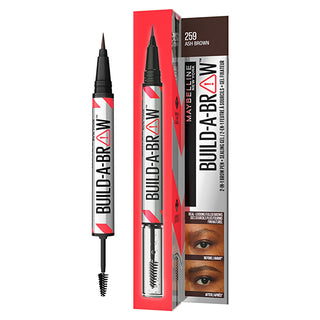 maybelline build a brow pencil and gel ash brown front view, maybelline build a brow pencil and gel ash brown packaging, maybelline build a brow pencil and gel in use Maybelline New York Build a Brow 2 in 1 Pencil and Gel - Ash Brown for Teens and Adults Maybelline Build a Brow 2-in-1 Pencil Gel - Ash Brown maybelline, build-a-brow, eyebrow-pencil, eyebrow-gel, ash-brown, makeup, beauty, eyebrow-enhancement, teen-makeup, ai-generated