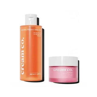 Cream Co. AHA/BHA Toner & Hyaluronic Acid Moisturizer Skincare Set | Vegan Blemish Control, Pore Minimizing, Skin Brightening for Sensitive Skin Cream Co. AHA/BHA Toner & Hyaluronic Acid Moisturizer Set | Vegan skincare set, AHA BHA toner, hyaluronic acid moisturizer, vegan skincare, blemish control, skin brightening, oil control toner, sensitive skin moisturizer, pore minimizing toner, niacinamide skincare, toner, moisturizer, AHA toner, BHA toner, hyaluronic acid serum, vegan beauty, cruelty-free skincare