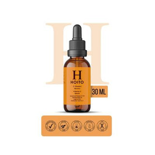 hoito c vitamin serum 30ml bottle, hoito c vitamin serum application on skin Hoito C Vitamin Serum - Brightening Formula | 30ml Hoito C Vitamin Serum - Brightening Formula | 30ml hoito, c-vitamin-serum, skin-care, brightening-serum, women, anti-aging, moisturizing, even-skin-tone, skincare-routine, ai-generated