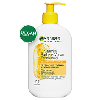 Garnier Vitamin C Brightening Facial Cleanser - Vegan & Sulfate-Free for Radiant, Healthy Skin (8.45 fl oz) Garnier Vitamin C Cleanser: Brighten Skin, Vegan & Sulfate-Free Vitamin C cleanser, Brightening face wash, Vegan facial cleanser, Sulfate-free cleanser, Gentle daily cleanser, Radiance boosting cleanser, Garnier Vitamin C cleanser, Cleanser for brighter skin, Facial cleanser for sensitive skin, Vegan face wash, Vitamin C, Glycerin, Vegan, Sulfate-free, Gentle, Radiant, Brightening, Face Wash, Facial C