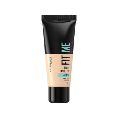 Maybelline Fit Me Matte + Poreless Foundation - 110 Porcelain: Oil Control, Pore Minimizing, Natural Finish, Long Lastin