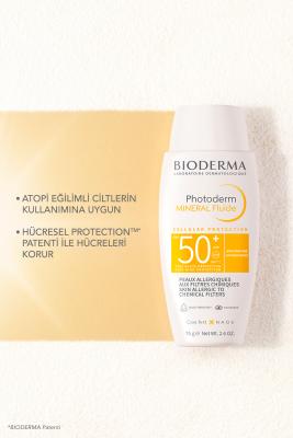 Bioderma Photoderm Mineral Sunscreen Fluid SPF 50+ - Hypoallergenic, Water-Re...