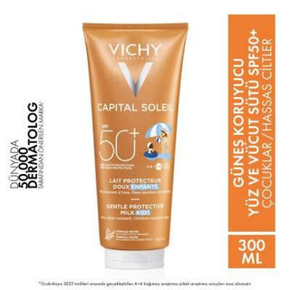 Vichy Capital Soleil Kids SPF 50+ Sunscreen: Broad Spectrum Face & Body Sun Protection, Water Resistant, Sensitive Skin Formula, 10.14 fl oz Vichy Kids SPF 50+ Sunscreen: Broad Spectrum Protection sunscreen for kids, children's sunscreen SPF 50, water resistant sunscreen children, Vichy sunscreen, kids face and body sunscreen, broad spectrum sunscreen for children, sun protection for children, sunscreen for sensitive skin kids, sunscreen, kids sunscreen, SPF 50, water resistant, broad spectrum, face sunscre