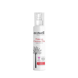 ecowell make-up cleansing milk bottle, ecowell cleansing milk application on cotton pad Ecowell Make-Up Cleansing Milk - Gentle Cleanser | 200 ml Ecowell Make-Up Cleansing Milk - Gentle Cleanser | 200 ml ecowell, make-up-cleansing-milk, gentle-cleanser, sensitive-skin, organic-skincare, beauty, moisturizing, cleanser, ai-generated, makeup-remover