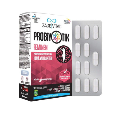 Zade Vital Probiotics Feminen 30 Capsules - Vegan, Gluten-Free Probiotic Supplement for Women's Health