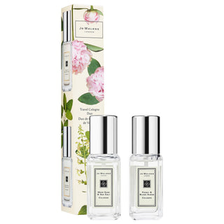 Jo Malone London Travel Fragrance Set - Wood Sage & Sea Salt and Peony & Blush Suede Miniatures Jo Malone London Travel Fragrance Set - Luxury Gift Jo Malone London travel fragrance set, luxury perfume gift set, travel-sized fragrances, Wood Sage & Sea Salt, Peony & Blush Suede, fragrance for women, luxury gifts, perfume miniatures, travel perfume, Jo Malone London gift set