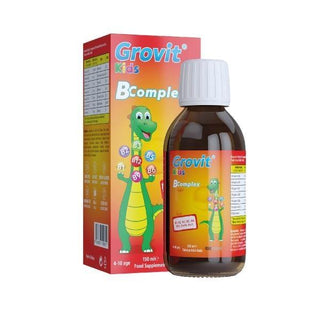 Grovit Kids B Complex 150 ml - Liquid Vitamin B Supplement for Children, Supports Energy and Development Grovit Kids B Complex 150 ml - Liquid B Vitamin Supplement Kids B Complex supplement, Liquid vitamin B supplement for children, Children's dietary supplement, B vitamins for kids, Grovit Kids B Complex 150 ml, Kids nutrition, Child health supplement, Energy support for kids, Dietary supplement for children, Healthy development, Nutritional support for kids