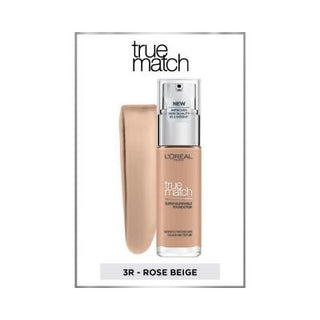 Loreal Paris True Match Foundation - Natural Look, Long Lasting, Hydrating Makeup for All Skin Types - 3R Rose Beige Loreal Paris True Match Foundation - Natural & Long Lasting Loreal Paris True Match Foundation, Foundation Makeup, Natural Look Foundation, Long Lasting Foundation, Hyaluronic Acid Foundation, Hydrating Makeup, Makeup for All Skin Types, Cosmetic, Beauty Product, Skincare Makeup, 3R Rose Beige, Rose Beige Foundation