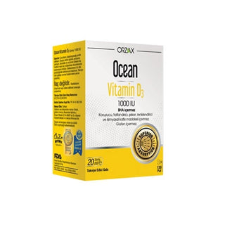 Orzax Ocean Vitamin D3 1000 IU 20 ml Spray - Gluten-Free, Natural Vitamin D Supplement for Bone Health Orzax Vitamin D3 1000 IU Spray - Natural Bone Health Support Vitamin D3 supplement, dietary supplement spray, gluten-free vitamin, natural health supplement, 1000 IU Vitamin D3, bone health support, immune system support, muscle function support, gluten-free, BHA-free, natural ingredients, easy-to-use spray, health supplements, wellness products